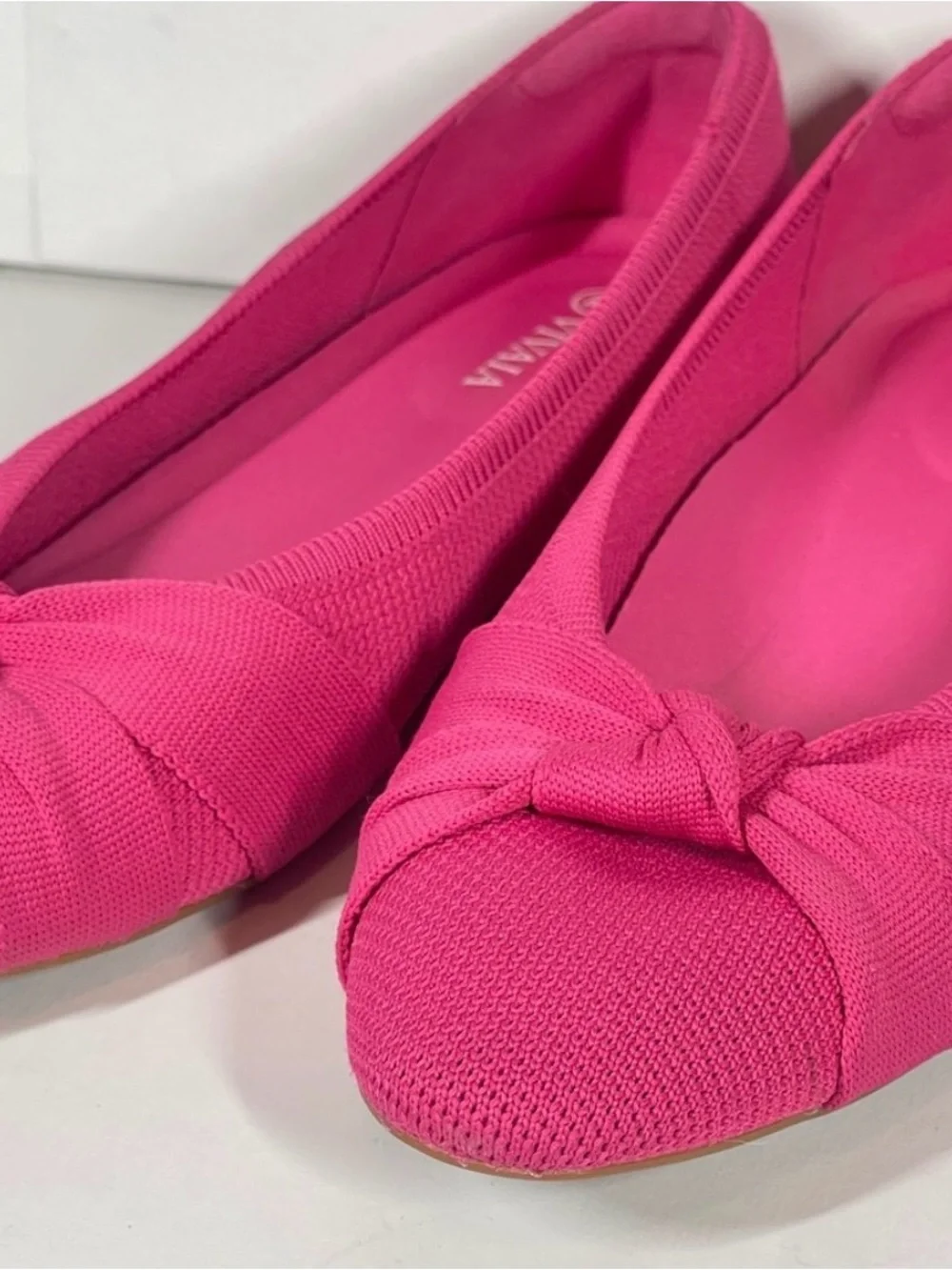 VIVAIA Almond-Toe Knotted Flats (Bibi) Color Pitaya Bow Style Azura SZ 8.5